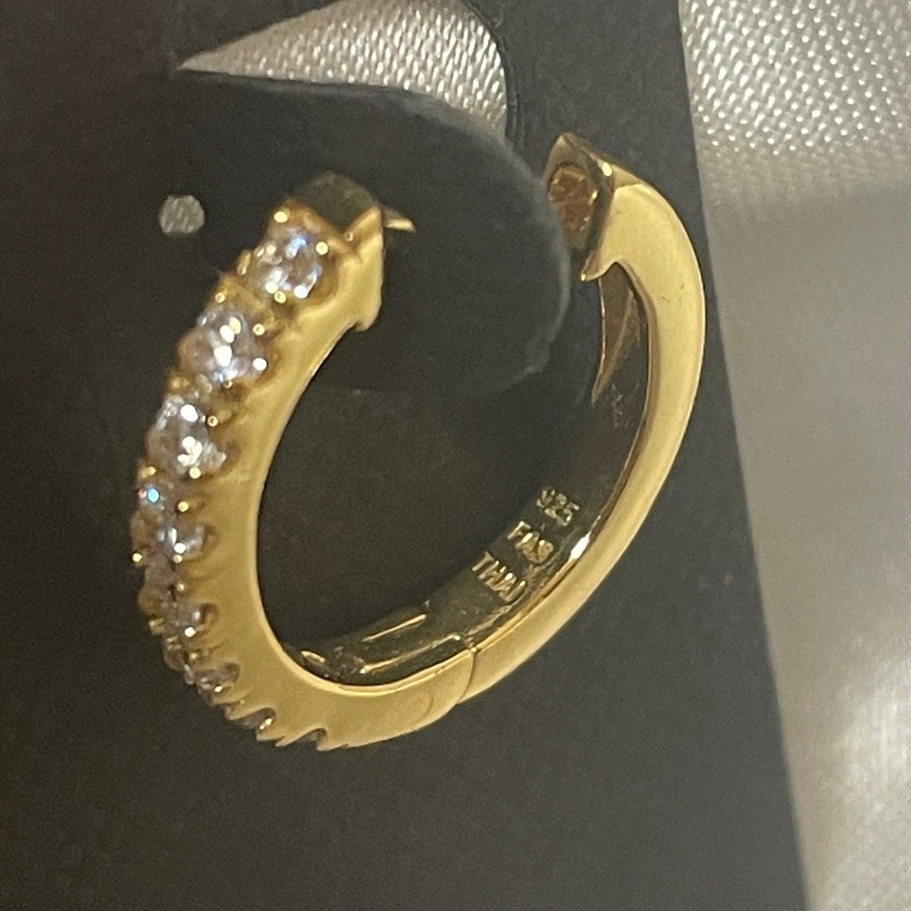(3) pairs Aqua Gold plated Earrings - Picture 7 of 14